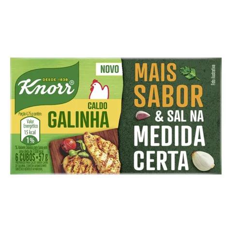 Caldo em Tablete Galinha Knorr Caixa 57g 6 Unidades