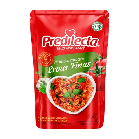 Molho de Tomate com Ervas Finas Predilecta Sachê 300g