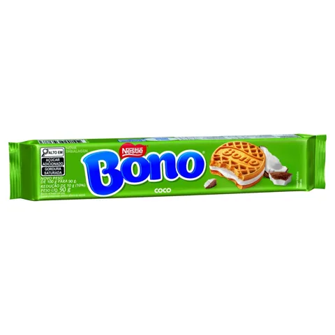 Biscoito Recheio Coco Bono Pacote 90g