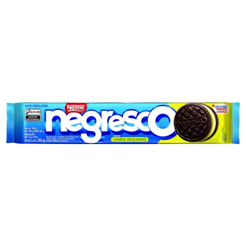 Biscoito Chocolate Recheio Limão Siciliano Negresco Pacote 90g