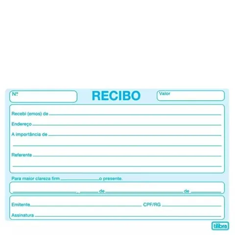 Bloco Recibo Sem Canhoto 50 Folhas 37g Tilibra
