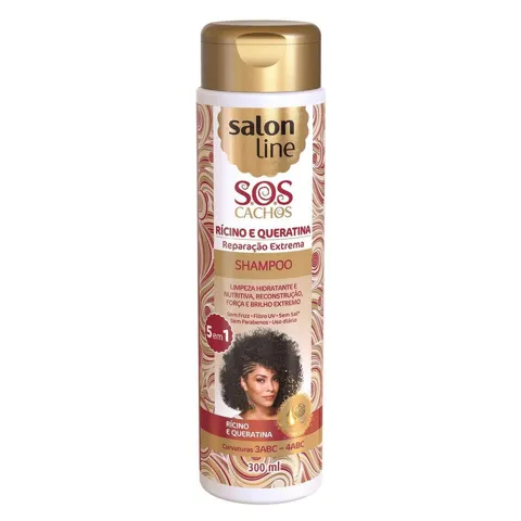 Shampoo S.O.S Cachos Rícino e Queratina SALON LINE 300mlShampoo Salon Line S.O.S Cachos Rícino e Queratina - 300ml