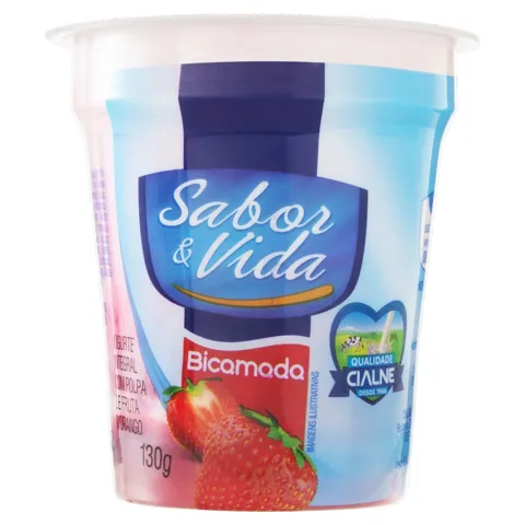 Iogurte Integral Bicamadas Morango Sabor & Vida Copo 130g