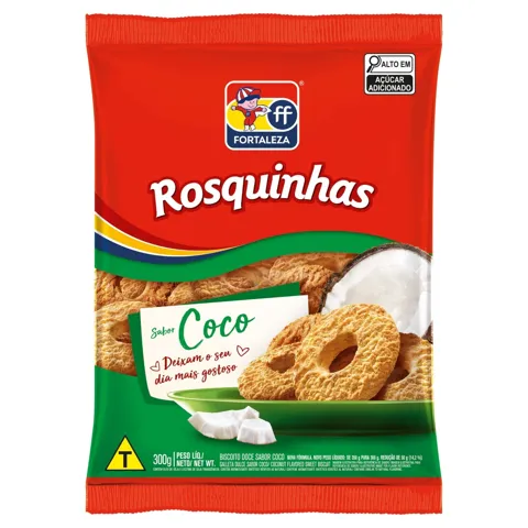 Biscoito Rosquinha Coco Fortaleza Pacote 300g