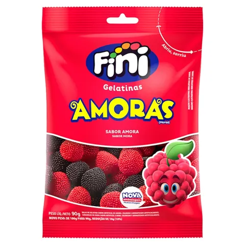 Bala de Gelatina Amoras Fini Pacote 90g