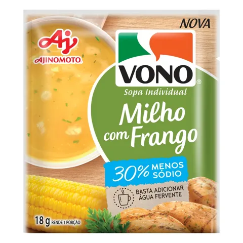 Sopa Individual Milho com Frango Vono Pacote 18g