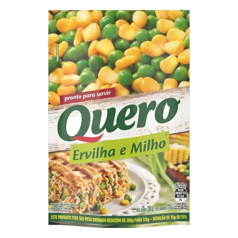 Ervilha e Milho Verde em Conserva Quero Sachê 170g