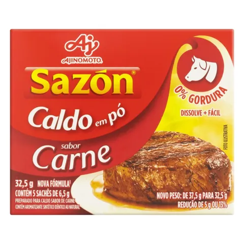Caldo Pó Carne Sazón Caixa 32,5g 5 Unidades