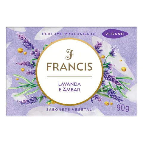 Sabonete Barra Vegetal Lavanda e Âmbar Francis Caixa 90g