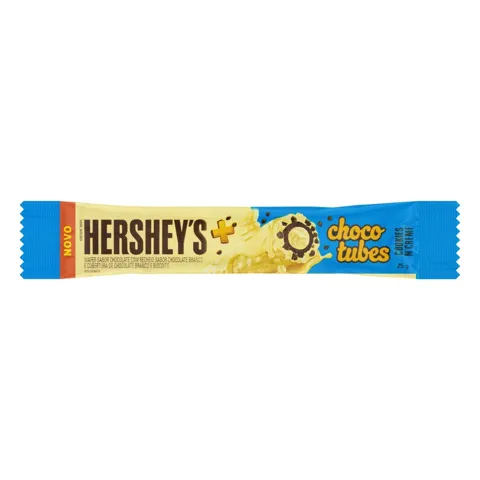 Rolinhos de Wafer Cookies 'n' Creme Hershey's Mais Chocotubes Pacote 25g