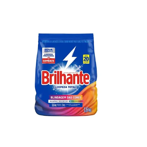 Sabão Em  Pó Brilhante Limpeza Total Blindagem Sache 1,6Kg