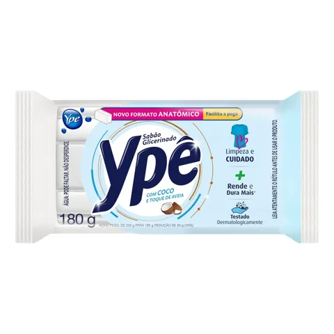 Sabão Barra Glicerinado Coco Ypê Flow Pack 180g