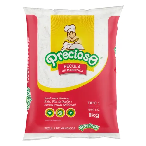 Fécula de Mandioca Tipo 1 Precioso Pacote 1kg