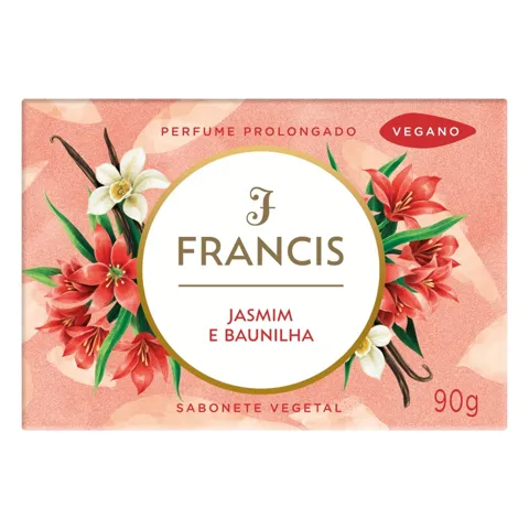 Sabonete Barra Vegetal Jasmim e Baunilha Francis Caixa 90g