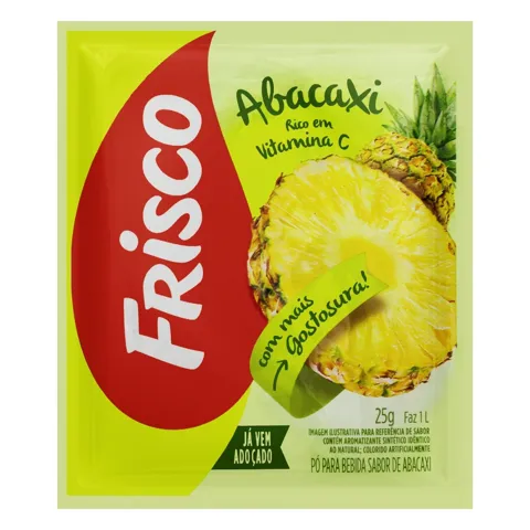 Refresco em Pó Abacaxi Frisco Pacote 25g