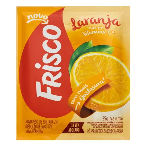 Refresco em Pó Laranja Frisco Pacote 25g
