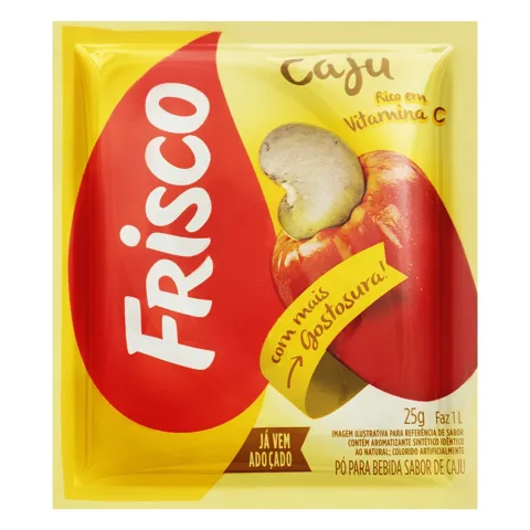 Refresco em Pó Caju Frisco Pacote 25g