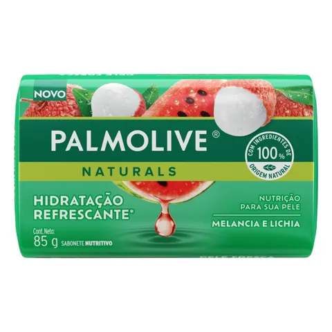 Sabonete Barra Hidratação Refrescante Melancia e Lichia Palmolive Naturals Envoltório 85g