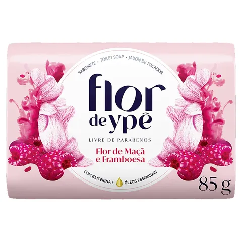 Sabonete Barra Flor de Maçã e Framboesa Flor de Ypê Envoltório 85g