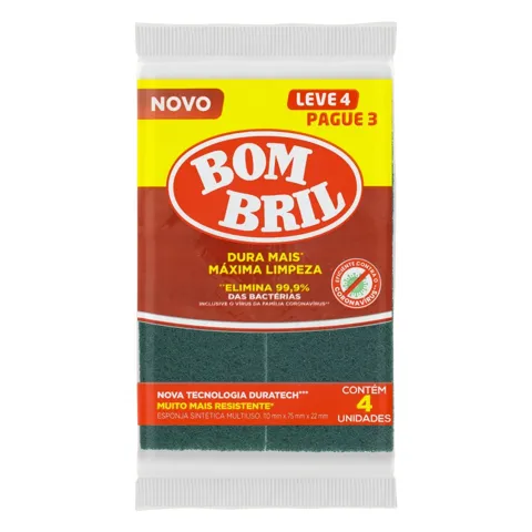 Esponja Multiuso Bom Bril Leve 4 Pague 3 Unidades