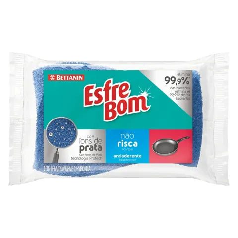Esponja Azul Não Risca Antiaderente Esfrebom