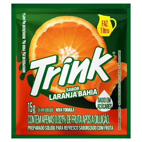 Refresco em Pó Laranja Bahia Trink Pacote 15g