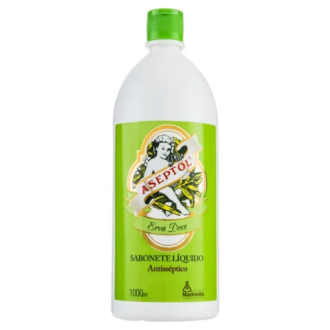 Sabonete Líquido Antisséptico Erva-Doce Aseptol Plus Frasco 1000ml