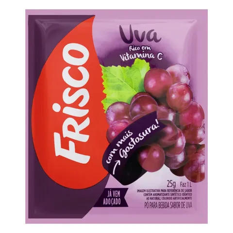 Refresco em Pó Uva Frisco Pacote 25g