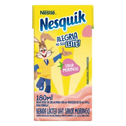 Bebida Láctea UHT Morango Nesquik Caixa 180ml