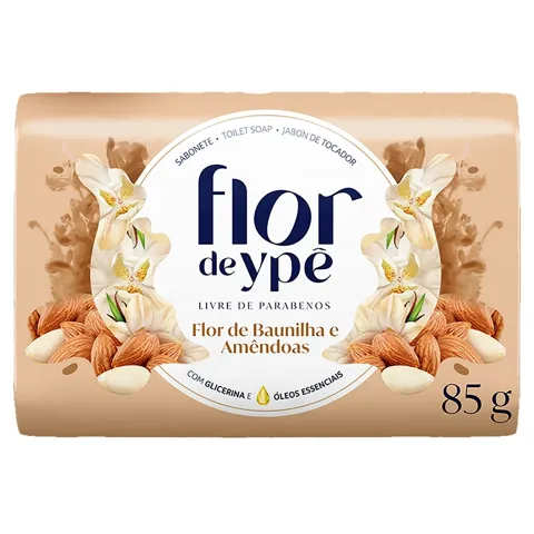 Sabonete Barra Flor de Baunilha e Amêndoas Flor de Ypê Envoltório 85g