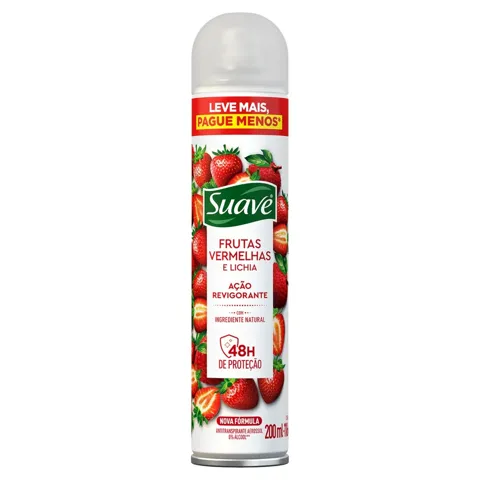 Antitranspirante Aerossol Frutas Vermelhas e Lichia Suave 200ml Leve Mais Pague Menos