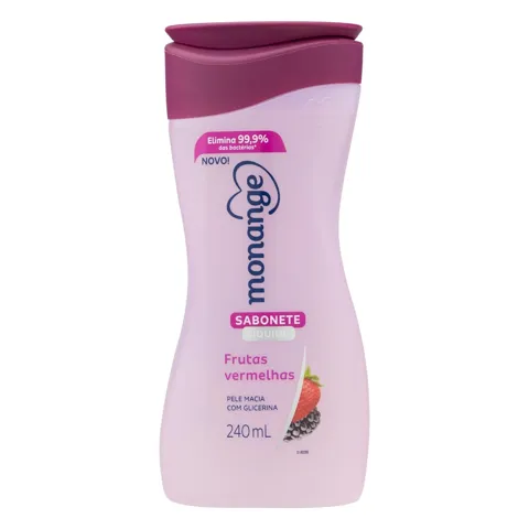 Sabonete Líquido Frutas Vermelhas Monange Frasco 240ml