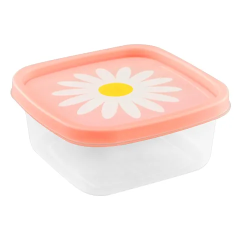 Pote Plástico Quadrado Camomila 580ml Plasútil Decora