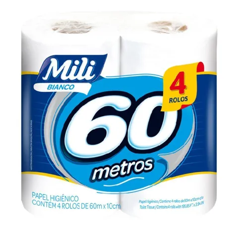 Papel Higienico Mili 4X60M Neutro
