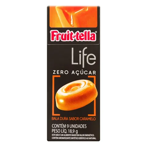 Bala Caramelo Zero Açúcar Fruit-Tella Life Caixa 18,9g 9 Unidades