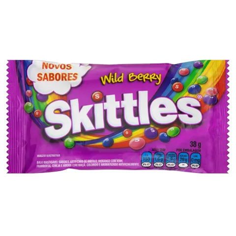 Bala Wild Berry Skittles Pacote 38g