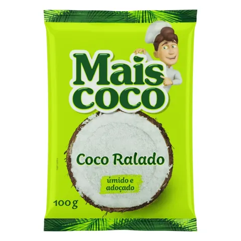 Coco Ralado Úmido Adoçado Mais Coco Pacote 100g