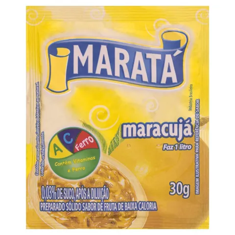 Refresco em Pó Maracujá Maratá Pacote 30g