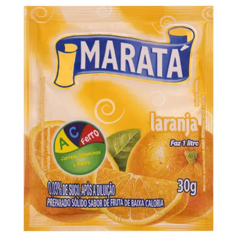 Refresco em Pó Laranja Maratá Pacote 30g