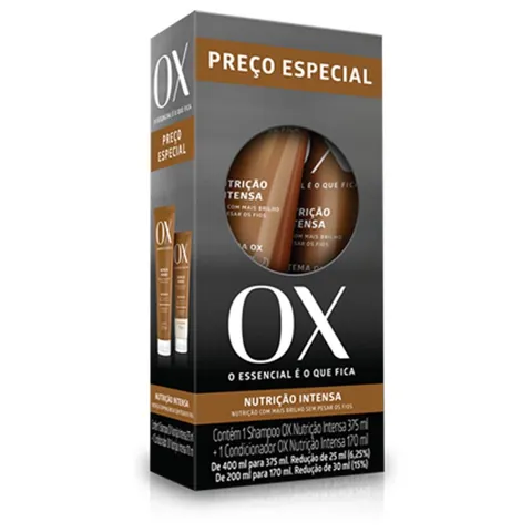 Kit Ox Shampoo 375Ml+Condicionador 170Ml Nutrição Intensa