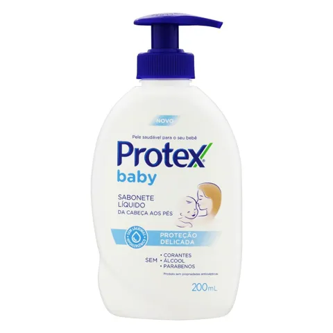 Sabonete Líquido da Cabeça aos Pés Protex Baby Proteção Delicada Frasco 200ml