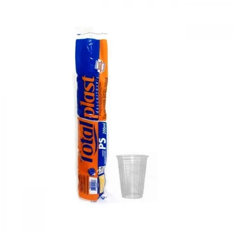 COPO DESCARTáVEL TOTAL PLAST 200ML