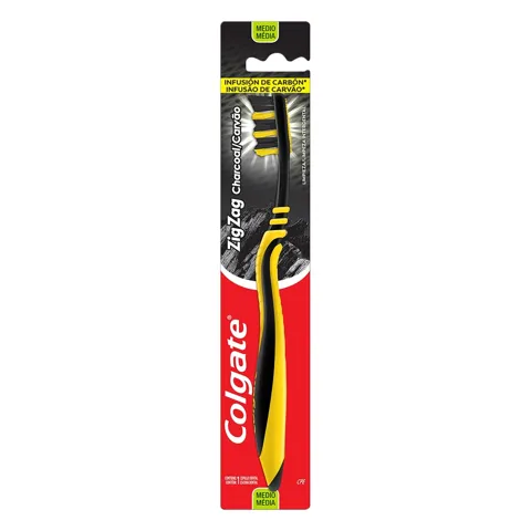 Escova Dental Média Infusão de Carvão Colgate Zig Zag