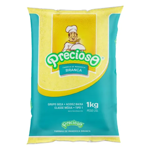 Farinha de Mandioca Tipo 1 Branca Precioso Pacote 1kg