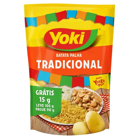Batata Palha Tradicional Yoki Sachê Leve 105g Pague 90g Edição Especial Yoker Messe