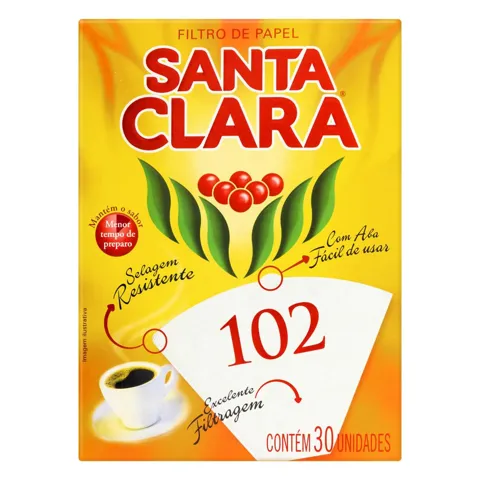 Filtro de Papel Santa Clara 102 Caixa 30 Unidades