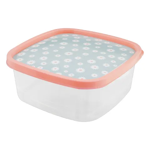 Pote Plástico Quadrado Camomila 1,6l Plasútil Decora