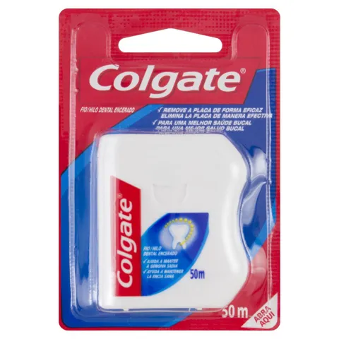 Fio Dental Encerado Colgate Cartela 50m