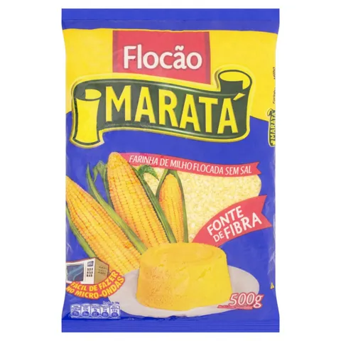 Farinha de Milho Flocão sem Sal Maratá Pacote 500g