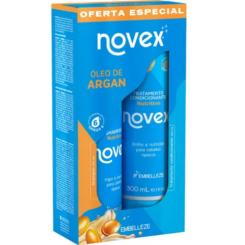 Kit Novex Óleo De Argan Shampoo + Condicionador 300ml cada